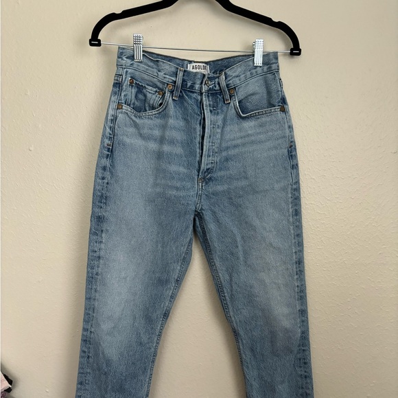 Agolde Riley High Rise Straight Jeans 26 - Picture 2 of 9